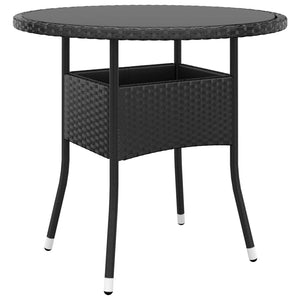 vidaXL 3-Piece Garden Dining Set Poly Rattan Black