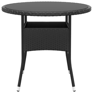 vidaXL 3-Piece Garden Dining Set Poly Rattan Black