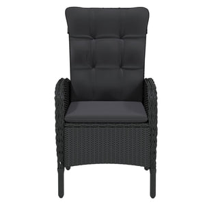 vidaXL 9-piece Garden Dining Set Poly Rattan Black