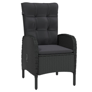 vidaXL 9-piece Garden Dining Set Poly Rattan Black