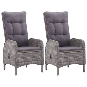 vidaXL 3-Piece Garden Dining Set Poly Rattan and Glass Grey