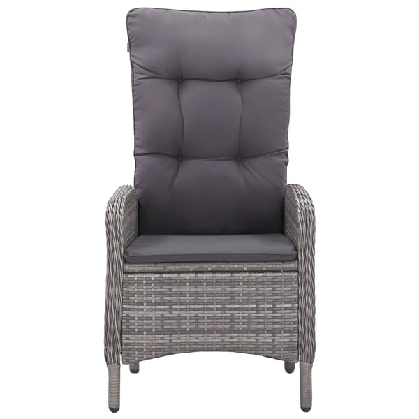 vidaXL 3-Piece Garden Dining Set Poly Rattan and Glass Grey