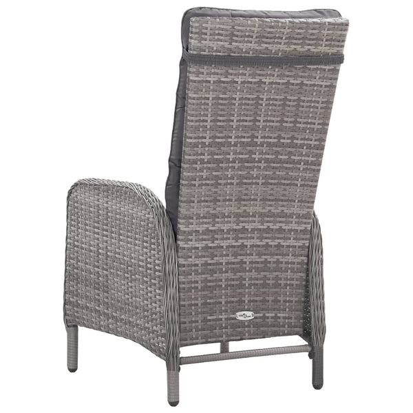 vidaXL 3-Piece Garden Dining Set Poly Rattan and Glass Grey