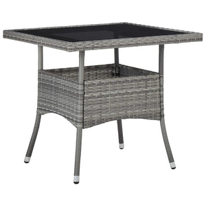 vidaXL 3-Piece Garden Dining Set Poly Rattan and Glass Grey