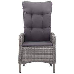 vidaXL 3-Piece Garden Dining Set Poly Rattan and Acacia Wood Grey