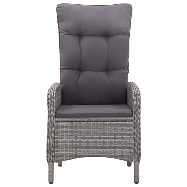 vidaXL 3-Piece Garden Dining Set Poly Rattan and Acacia Wood Grey