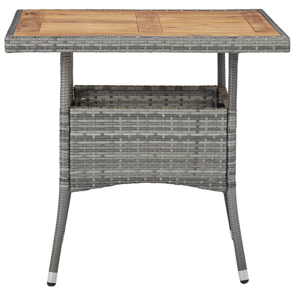 vidaXL 3-Piece Garden Dining Set Poly Rattan and Acacia Wood Grey