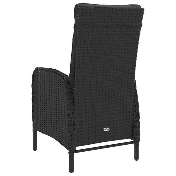 vidaXL 3-Piece Garden Dining Set Poly Rattan and Glass Black
