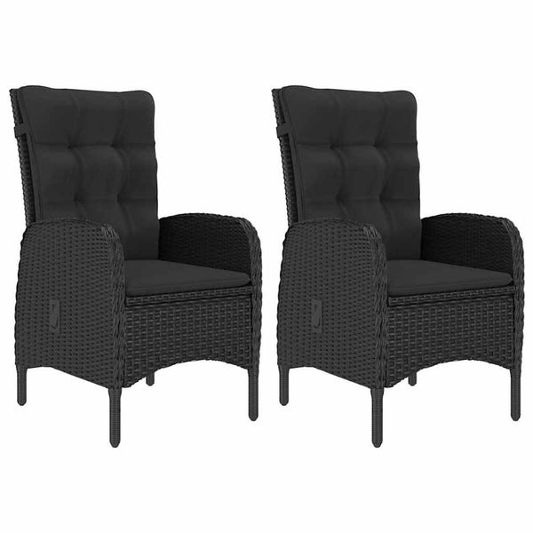 vidaXL 3-Piece Bistro Set Poly Rattan and Acacia Wood Black