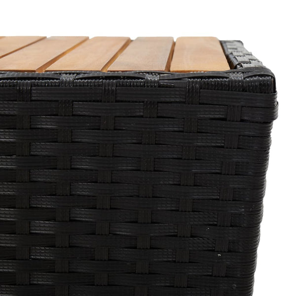 vidaXL 3-Piece Bistro Set Poly Rattan and Acacia Wood Black