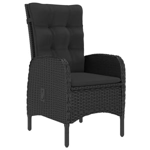 vidaXL 3-Piece Bistro Set Poly Rattan and Acacia Wood Black