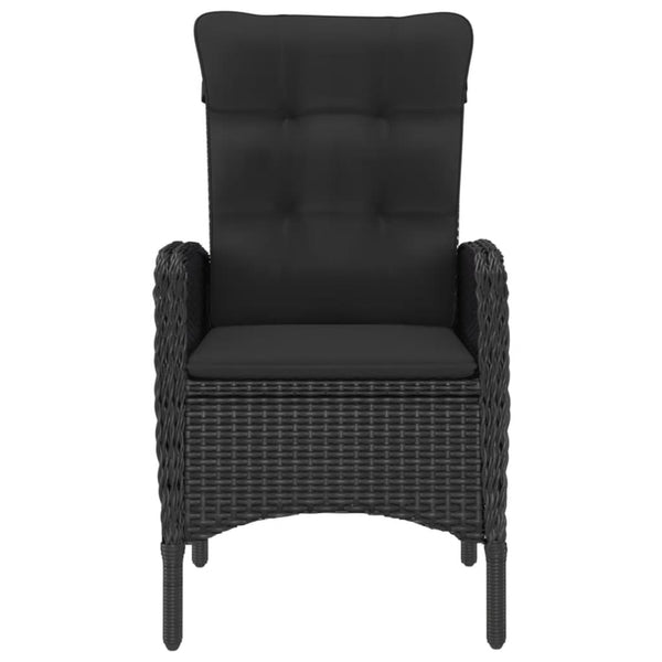 vidaXL 3-Piece Bistro Set Poly Rattan and Acacia Wood Black
