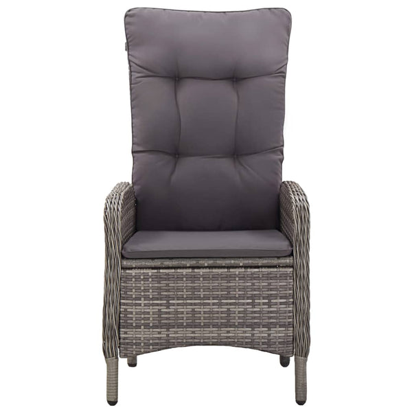 vidaXL 3-Piece Poly Rattan Garden Bistro Set Grey