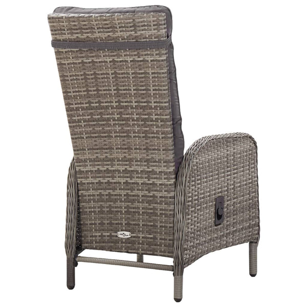 vidaXL 3-Piece Poly Rattan Garden Bistro Set Grey