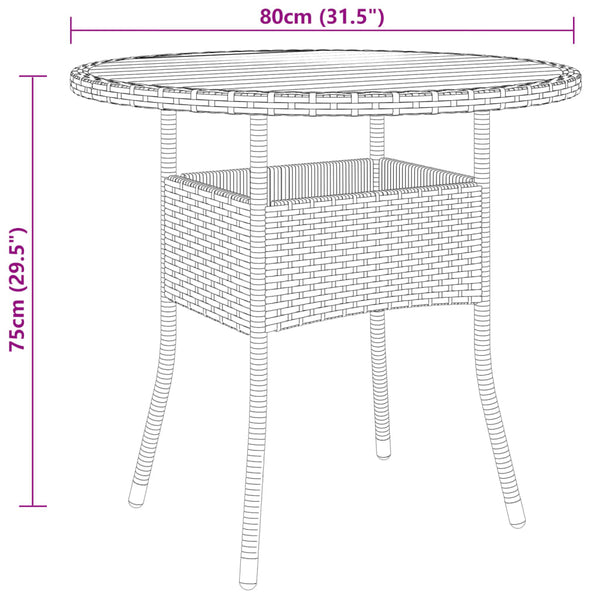 vidaXL 3-Piece Poly Rattan Garden Bistro Set Grey