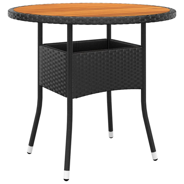 vidaXL 3-Piece Poly Rattan Garden Bistro Set Black