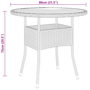 vidaXL 3-Piece Poly Rattan Garden Bistro Set Black