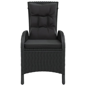 vidaXL 11-piece Outdoor Dining Set Poly Rattan Black
