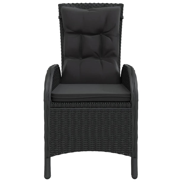 vidaXL 11-piece Outdoor Dining Set Poly Rattan Black
