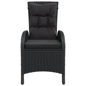 vidaXL 11-piece Outdoor Dining Set Poly Rattan Black