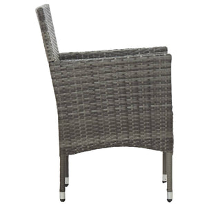 vidaXL 11-Piece Garden Dining Set Poly Rattan Grey