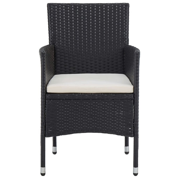 vidaXL 11-piece Outdoor Dining Set Poly Rattan Black