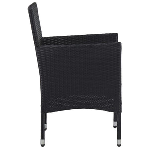 vidaXL 11-piece Outdoor Dining Set Poly Rattan Black