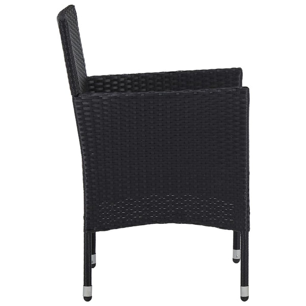 vidaXL 11-piece Outdoor Dining Set Poly Rattan Black