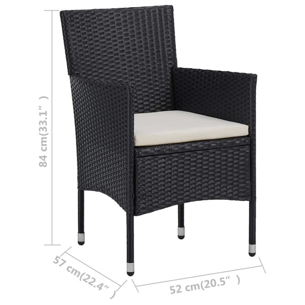 vidaXL 11-piece Outdoor Dining Set Poly Rattan Black