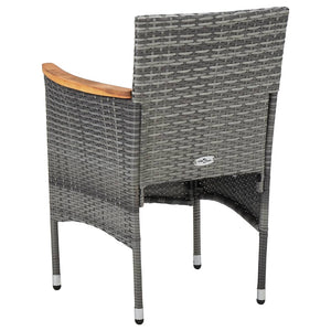 vidaXL 11-Piece Garden Dining Set Poly Rattan Grey