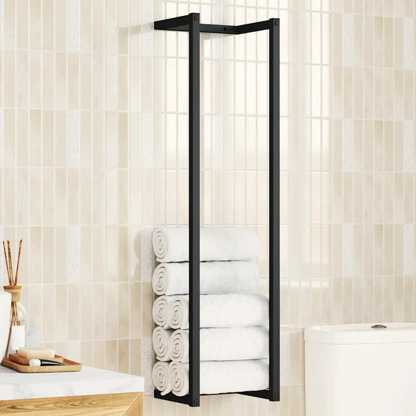 vidaXL Towel Rack Black 25x20x95 cm Iron