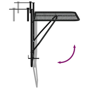vidaXL Balcony Table Black 60x40 cm Steel