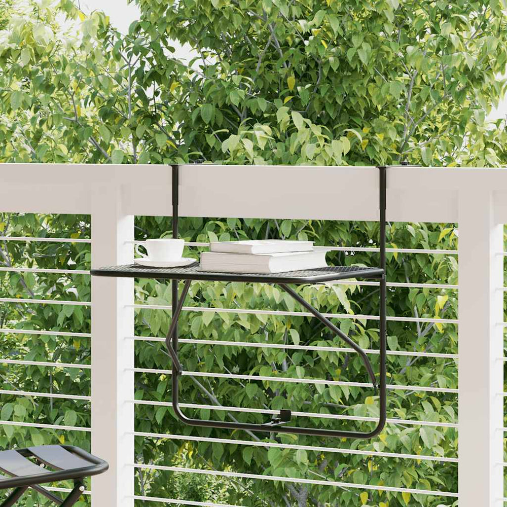 vidaXL Balcony Table Black 60x40 cm Steel