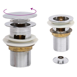vidaXL Drain with Overflow Chrome 6.4x6.4x9.1 cm