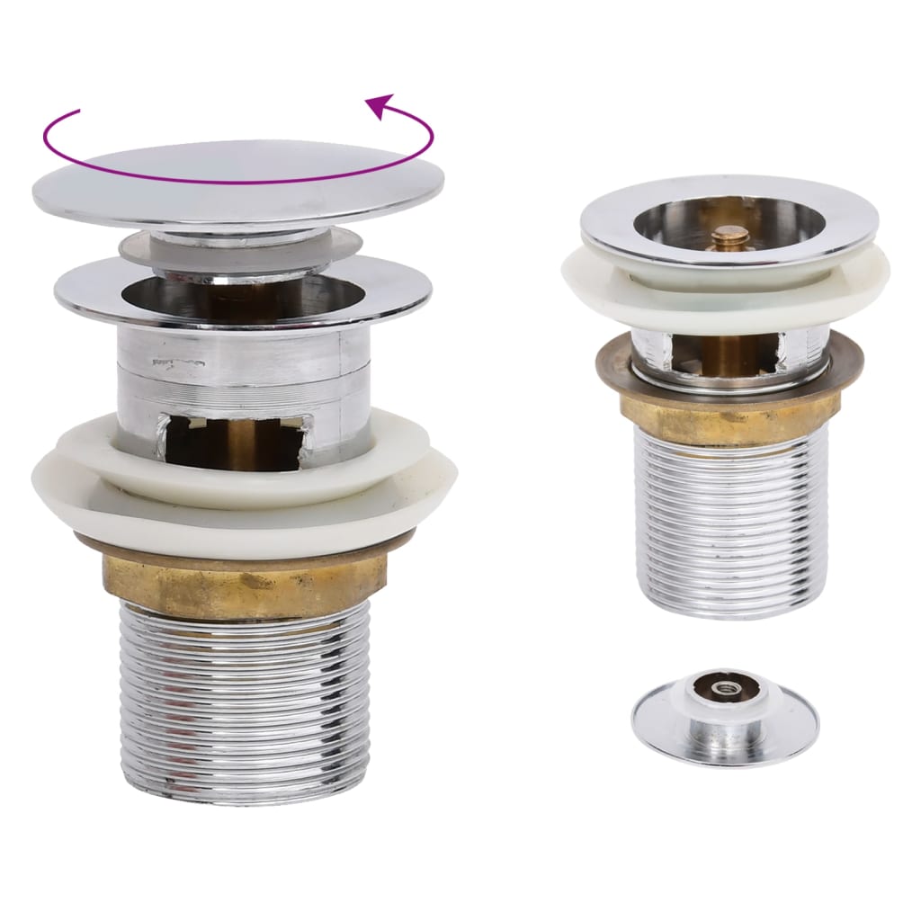 vidaXL Drain with Overflow Chrome 6.4x6.4x9.1 cm