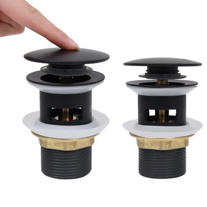 vidaXL Drain Waste Kit with Overflow Black 6.4x6.4x9.1 cm