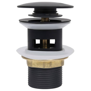 vidaXL Drain Waste Kit with Overflow Black 6.4x6.4x9.1 cm