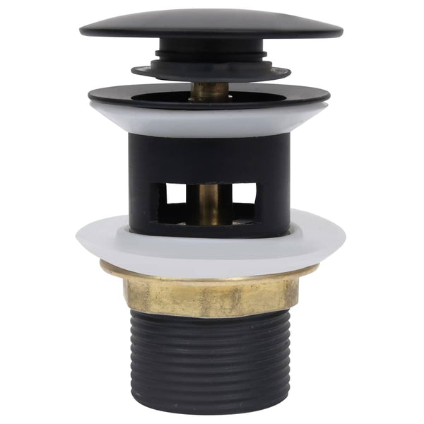 vidaXL Drain Waste Kit with Overflow Black 6.4x6.4x9.1 cm