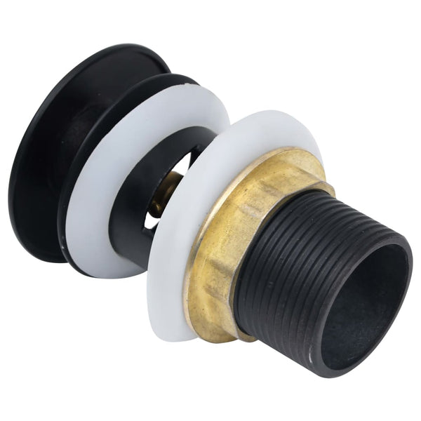 vidaXL Drain Waste Kit with Overflow Black 6.4x6.4x9.1 cm