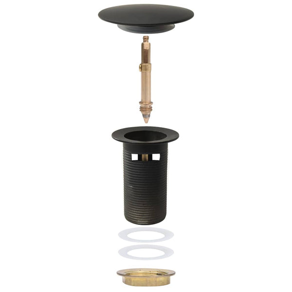 vidaXL Drain Waste Kit with Overflow Black 6.4x6.4x9.1 cm