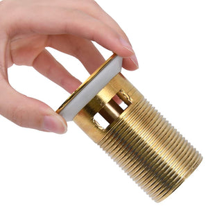 vidaXL Waste Pipe with Overflow Golden 6.4x6.4x9.1 cm