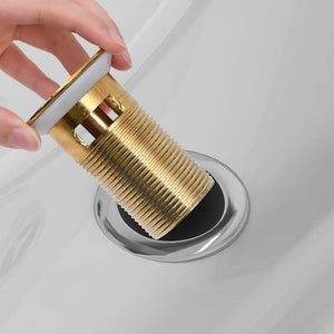 vidaXL Waste Pipe with Overflow Golden 6.4x6.4x9.1 cm