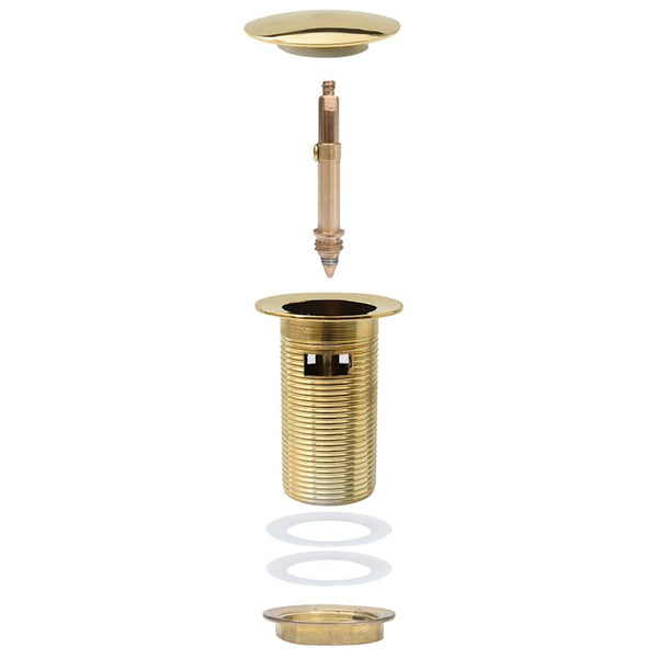 vidaXL Waste Pipe with Overflow Golden 6.4x6.4x9.1 cm