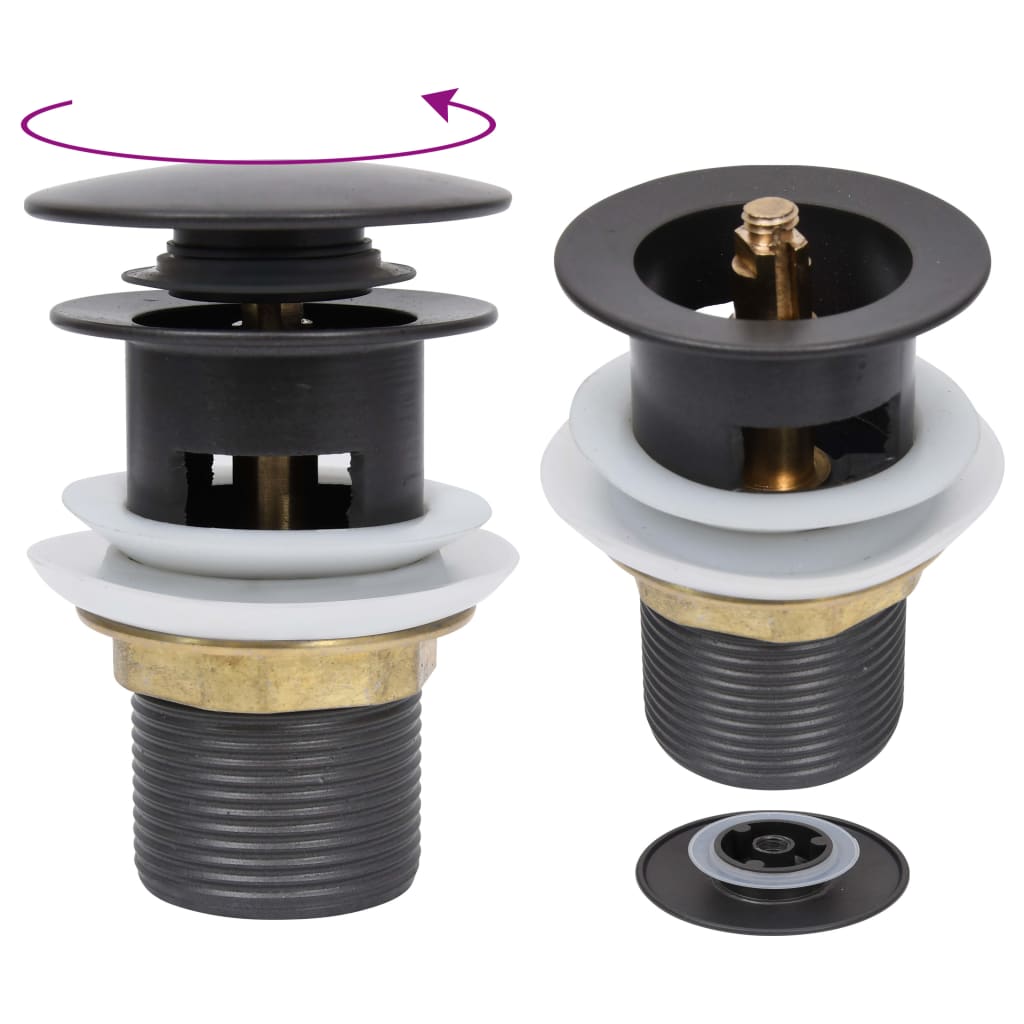 vidaXL Drain Set with Overflow Grey 6.4x6.4x9.1 cm