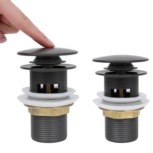 vidaXL Drain Set with Overflow Grey 6.4x6.4x9.1 cm