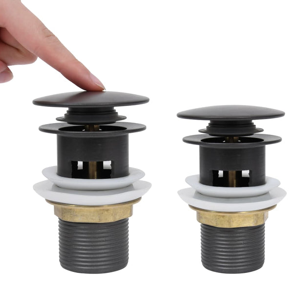vidaXL Drain Set with Overflow Grey 6.4x6.4x9.1 cm
