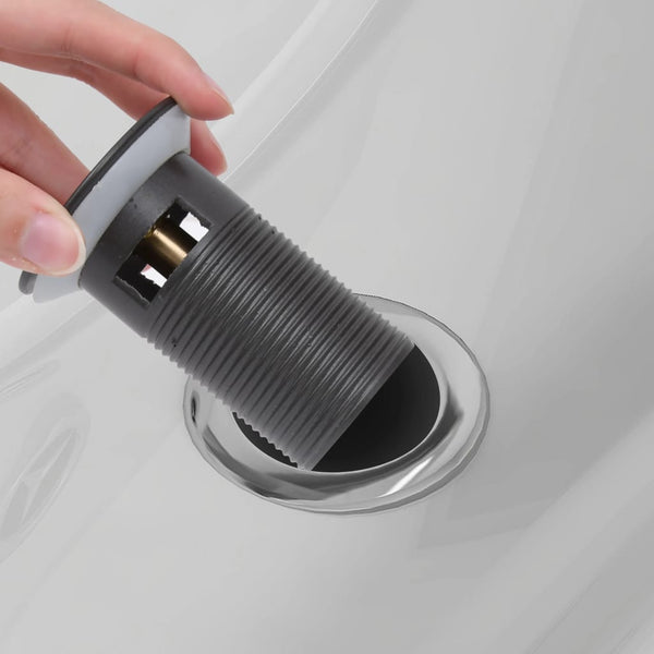 vidaXL Drain Set with Overflow Grey 6.4x6.4x9.1 cm