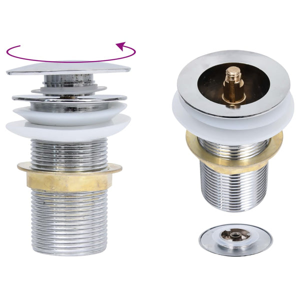vidaXL Drain Assembly without Overflow Chrome 6.4x6.4x9.1 cm