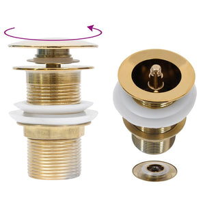 vidaXL Drain Waste without Overflow Golden 6.4x6.4x9.1 cm