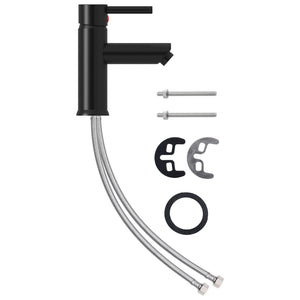 vidaXL Basin Mixer Tap Black 130x176 mm